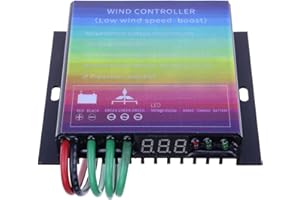 MISOYER Contrôleur de système d'énergie éolienne - Contrôleur de Charge de générateur de Moulin à Vent de régulateur Automatique 12V 24V avec Protection Contre Les Courts-Circuits - Systè e de