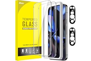 JETech Ochraniacz Ekranu dla Google Pixel 9 Pro z Osłona Obiektywu Aparatu, Narzędzie Łatwej Instalacji, Film ze Szkło Hartowane, HD Przejaśniać, 2 Sztuki Każdy