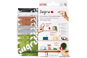 tesa® Sugru uniwersalny klej formowalny – wszechstronna silikonowa guma do napraw, klejenia i mocowania bez wiercenia – ośmiopak, 8 x 3,5 g, kolor: czarny, biały, zielony, brązowy & szary