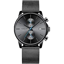 Akzent Exclusive Montre Pour Homme Blanc Noir Analogique Metal Cuir