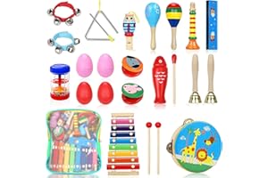 Jojoin Toddler Musical Instruments - 22PCS Baby Musical Instrument Toys Theme - Wooden Percussion Musical Instruments Set- Kids Musical Sensory Instruments Toys for Boys Girls 3 4 5 Year Old
