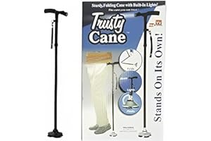Ducomi Canne de Marche Pliante Trusty Cane avec Lumière LED et Hauteur Réglable