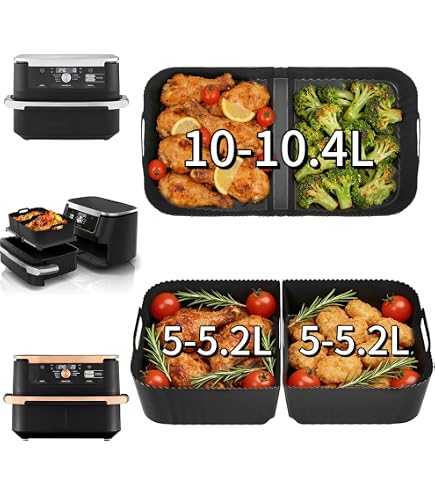 VIKKI Fodere per friggitrice ad aria per cassetti AF500UK AF500UKCP 10,4 L Ninja Foodi Flex, 150 fodere di carta pergamena usa e getta per friggitrici Duronic AF34 10L/Instant XXL 8,5L/Ometa 9L Flex