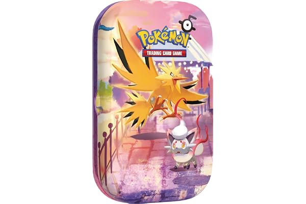 Pokémon: Minilata Celebración 30.º Aniversario: Zapdos de JCC Pokémon (1 Pegatina, 1 Tarjeta ilustrada y 2 Sobres de Mejora)