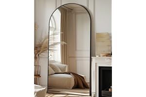 antok Lustro stojące na całe ciało, 180 x 66 cm, duże lustro stojące, na całej długości, lustro ścienne z ramą ze stopu aluminium i szkłem odpornym na stłuczenie, do salonu, garderoby, czarne