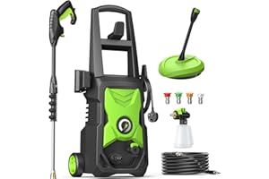 CLEANWISE Pressure Washers, Power Jet Washers with 4 Nozzles, 420L/H Flow Rate, 8M High-Pressure Hose, 11M Power Cable, Power Washers for Patio and Car, Garden, Fences, Yard, Driveways