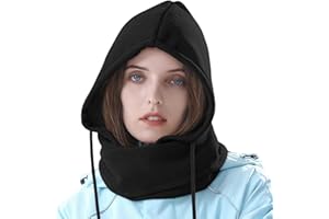 Rayson Cappello Invernale e Sciarpa Donna Balaclava e Cappuccio con Coulisse in Pile Antivento Termico Unisex Cappelli Passamontagna Uomo Caldo per Ski Ciclismo Sport