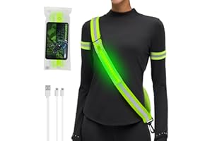 ‎VENTVINAL Ventvinal Lauflicht Joggen mit Reflektoren Gürtel, Verstellbarer LED Lauflampe, USB Wiederaufladbare Lauflicht, Geeignet für Outdoor Sports Joggen Laufen Running Fahrradfahren und Hundewandern