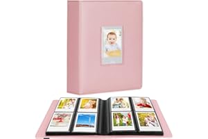 RUIBYTREE 288 foto verticali per album fotografico Instax Mini, finestra frontale, album libro 2x3 per Fujifilm Instax Mini Film 12 11 9 99 8 40, HP Sprocket, K-pop Photocards(Rosa)