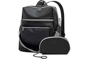 ECOTISH Mochila Mujer de Cuero PU, Bolsos Mochila Ordenador Portátil Impermeable 2 En 1 para Mujer Casual Mochila Trabajo Escolar Antirrobo de Mochila para Viajar Trabajo Escolar