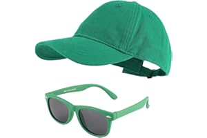 MK MATT KEELY Casquette Enfant Lunette de Soleil Fille Garcon 3-10 Ans Ensemble 2 Pièces Casquette de Baseball Protection Soleil