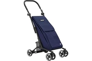 Playmarket Pocket Premium. Carro de la Compra Plegado ultracompacto y Ligero. 4 Ruedas y Freno. Capacidad 50L