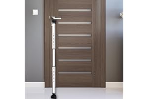 HOMGEN Barre de sécurité réglable en 3 étapes (84 cm-113 cm) - Barre de sécurité pour porte de sécurité - Attelle de sécurité antidérapante pour porte de terrasse - Serrures de sécurité pour portes,
