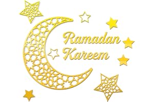 YAOZUP Decorazione Ramadan,Decorazione Murale Eid Ramadan Mubarak,Adesivi Muraux Acryliques 3D Ramadan Kareem Moon Star,Ramadan Kareem Decorazione per La Maison Islam Musulmane Fête (A)