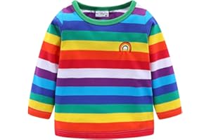 Mud Kingdom Niños Bebes Camisetas Raya del Arco Iris