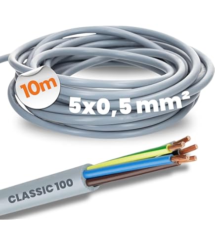 5 m 5-aderige kabel 5 x 0,3 mm² 22 AWG vertind koperen draad
