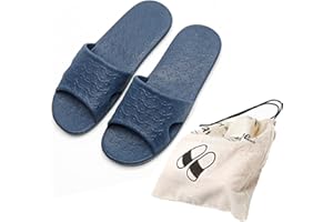 Anmerl Reise Hausschuhe für Frauen und Männer, Tragbare Faltbare Hausschuhe mit Aufbewahrungstasche, Weiche Bequeme Rutschfeste Schnell Trocknende Haus Bad Dusche Schuhe Schwimmen Strand Sandalen