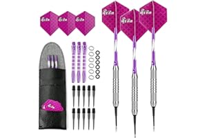 Crazy-m Dartpfeile Soft dartpfeile 3 Stück 18 g Dartset Turnier Soft Tip Dartpfeile Set, Schwarz Beschichtete Metallfässer Darts (Soft Dartpfeile) mit Flights