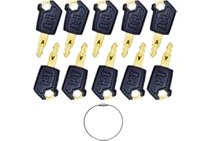 DHEISHA 10Pcs CAT 5P8500 Ignition Switch Keys Equipment Key Set, Caterpillar Excavator Equipment Keys