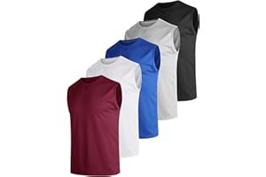 UEEKO Ärmellos Tank Top Herren 3er 5er Pack Tanktop Sport Shirt Schnelltrocknend Atmungsaktiv Funktion Running ärmelloses Shirt Herren