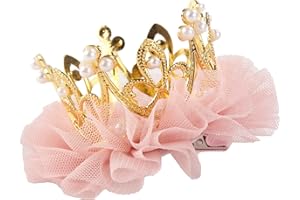Nishine Baby-Krone Haarnadeln Prinzessin Mädchen Krone Tiara Haarspangen Tüllnetz Tiaras für Kinder Geschenk