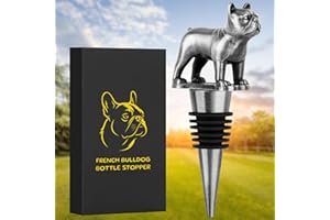 LKKCHER Tappo per Vino a Forma di Bulldog Francese, Regalo per Uomini e Donne, Amanti del Bulldog Francese, Tappi per Bottiglie per Vino, Champagne, Regali di Compleanno, Risparmio di Vino