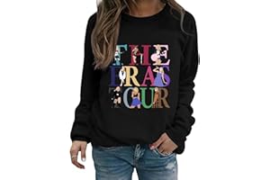EVELUST Country Konzert Sweatshirt Damen- Festival Süßes Grafik Rundhalsausschnitt Langarm Pullover World Tour Outfits Mädchen Fan Lover Lässig Oberteil