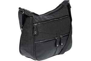 Christian Wippermann Damen Tasche Schultertasche Umhängetasche Crossover Bag Leder Optik Handtasche