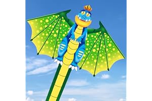 Tcvents Huge Kites for Children & Adults with Long Tail, Kites for Kids Ages 4-8 Easy to Fly, Outdoor Activites Beach Games for Beginners，Boys and Girls (Dinosaurs Kite)