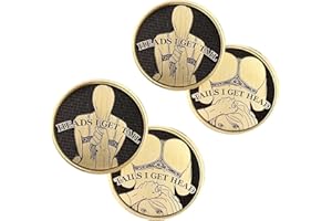 HIRHNDFK Funny Heads and Tails Coins, Heads I Get Tail - Tails I Get Head, Double Side Coin Lucky Token, Adult's Challenge Commemorative Coins, Funny Prank Gifts for Valentine's Day Date Night-Acrylic||1pcs
