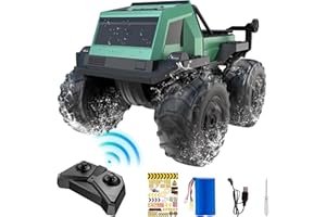 snookids Amphibienfahrzeug Ferngesteuert - 2,4 GHz 1:16 Ferngesteuertes Auto Spielzeug für Kinder, 4WD Wasserdichter RC Truck Auto Offroad Drift Car Poolspielzeug Geschenk für Junge Mädchen