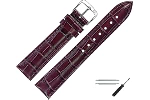 MARBURGER Uhrenarmband 18mm Leder Alligator Prägung - Werkzeug Montage Set 14318
