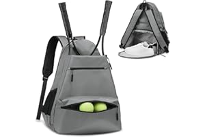 SUIKIHUM Tennis Backpack for Rackets, Waterproof Tennis Bag with Shoe Compartment, Wet/Dry Pocket, Fence Hook, for Tennis, Pickleball, Badminton
