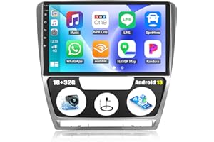 SIXWIN Android Car Stereo for Volkswagen Skoda Octavia 2007-2013 with Wireless CarPlay Android Auto Mirror Link 10.1 Inch Touchscreen Bluetooth GPS Navigation WiFi HiFi FM Backup Camera MIC