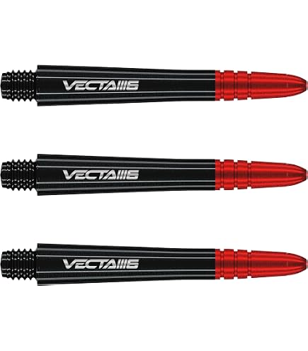 Tiges De Fléchettes WINMAU Vecta Noir Et Or - Longueur Moyenne (40mm) - Lot De 3 - Pour Stabilité En Vol - 6