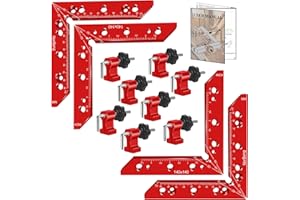 YOHOLD Pince à angle droit,Serre Joint Angle à 90 Degrés,Presses d'angles en d'aluminium,Fixation à Angle Droit, Outils de Travail du Bois Pour Armoires,Cadre Photo,Tiroirs- 4 Ensembles (14 cm/5,5")