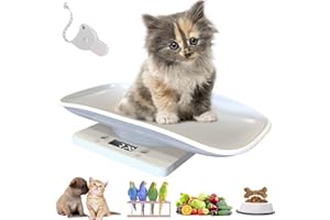 E-GREETSHOPPING Puppy Scales 15KG Baby Pet Weighing Scales,Digital Pet Scale,Small Cat Dog Scale,LCD Electronic Scale Multifunction Kitchen Scales,Switchable Unit g/lb/oz,fit for Hamster Bunny Bird Cats,15KG/33 lbs