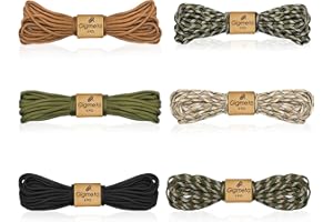 Gigmeta 60 m/198 ft de Paracorde 4 mm, Corde 100% Nylon Pouvant Supporter Jusqu'à 250 kg, Paracorde pour Le Camping, Les Activités de Plein Air, Laisse pour Chien, Collier, Bracelet