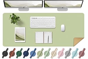 BLESWIN Tappetino da Scrivania - Tappetino da Scrivania per Ufficio, Tappetino da Scrivania in Pelle, Tappetino da Scrivania per Cucito, Tappetino da Scrivania per Ufficio/Casa/Decoro Matcha 120x43cm