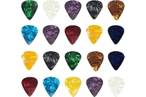 IRYNA Guitar Picks,20 Pieces Guitar Pick,4 Different Thickness Non-slip Plectrums for Electric Acoustic Brass Guitar (0.5mm 0.75mm 1.0mm 1.2mm)