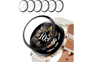 Hianjoo 6 sztuk folii ochronnej, kompatybilna z Huawei Watch GT 3 42 mm, twardość 9H, odporna na zarysowania, odporna na olej, folia ochronna na wyświetlacz kompatybilna z Huawei Watch GT 3 42 mm