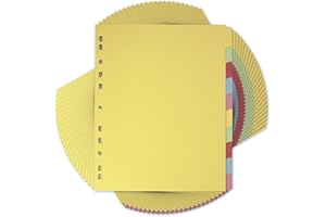 Elba A4 10 part file dividers, Assorted, Pack of 25 Folders