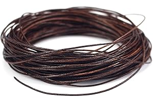 ‎RUBY RUBY ca. 20m x 1mm Echtes Lederband Lederriemen,Classic Lederband Kette,Lederbänder für Ketten,Lederschnur für DIY-Schmuck Wie Armbänder,Halsketten und Uhrenarmbänder(öliges Braun-1mm)