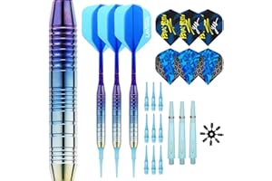 Lavishio Dartpfeile mit Kunststoffspitze für Elektronische Dartscheibe 3 Stück Soft Darts Pfeile Set,21g Professional Brass Softip Darts Set with Flights, Shafts (Stems)
