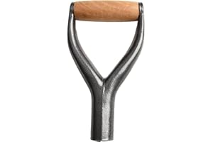 MoSundi Replacement Y Shaped Iron Shovel Handle for Spade, Snow Shovel, and Garden Tools (silver)
