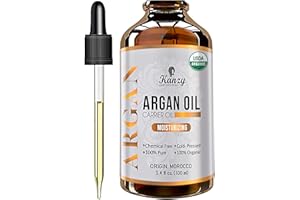 KANZY HAIR AND BEAUTY Kanzy Olej Arganowy 100% Pure Butelkowany Maroko Organiczny Olej Arganowy na Włosy Suchych Zniszczonych Włosów, Naturalny Tłoczony na Zimno Olejek dla Mężczyzn i Kobiet do Twarzy, Skóry i Cial