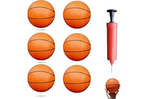 AMBEERT 6 PCS Mini Basketball Game, Mini Basketball, Small Basketball, Toddler Basketball with Inflator Pump Great Indoor Outdoor Fun Sports, Teenagers Indoor and Outdoor Play Pool Parties