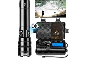 LEKIA Torcia Ricaricabile 500000 Lumens, Potente Professionale USB C Ricaricabili Torcia LED, Militare 5 Modalità Torcia Elettrica Alta Potenza Torce Zoomabili per Trekking, Emergenza, Campeggio