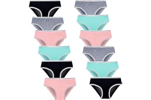 JackLoveBriefs Teen Girls' Knickers for 12 Pack Cotton Briefs (8-16Years)