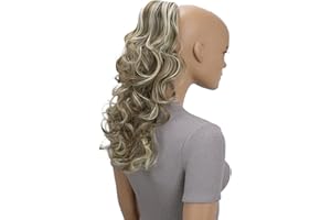 ‎CAISHA CAISHA by PRETTYSHOP 45cm Lang Haarteil Zopf Pferdeschwanz Haarverlängerung Mit Kordelverschluss Voluminös Gelockt Hellbraun Hellblond Mix PH31